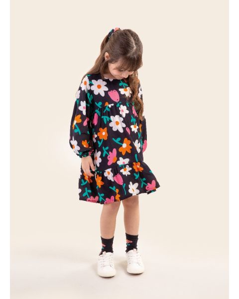 Vestido Viscose Flat Floral